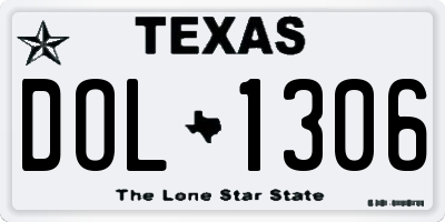 TX license plate DOL1306
