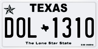 TX license plate DOL1310