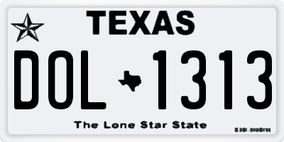 TX license plate DOL1313