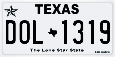 TX license plate DOL1319