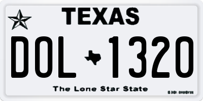 TX license plate DOL1320