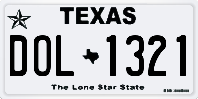 TX license plate DOL1321