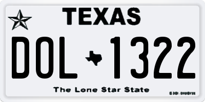 TX license plate DOL1322