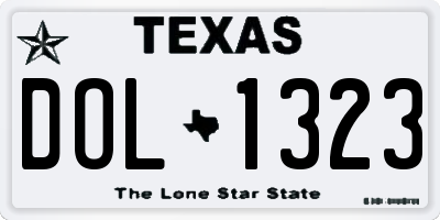 TX license plate DOL1323