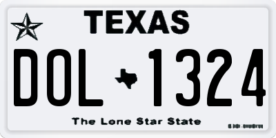 TX license plate DOL1324