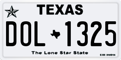 TX license plate DOL1325