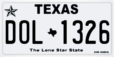 TX license plate DOL1326