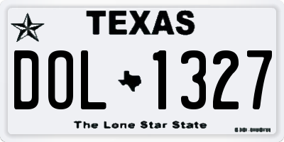 TX license plate DOL1327