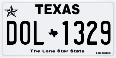 TX license plate DOL1329