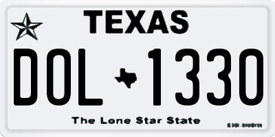 TX license plate DOL1330