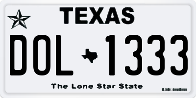 TX license plate DOL1333