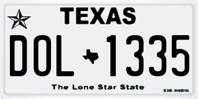 TX license plate DOL1335