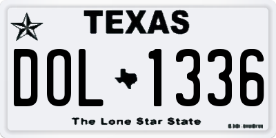 TX license plate DOL1336