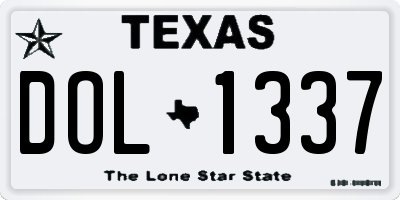 TX license plate DOL1337