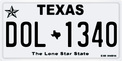 TX license plate DOL1340