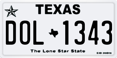 TX license plate DOL1343