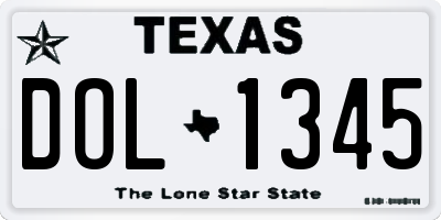 TX license plate DOL1345