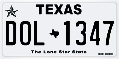 TX license plate DOL1347