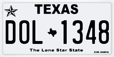 TX license plate DOL1348