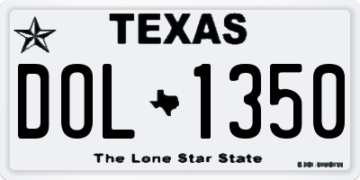TX license plate DOL1350