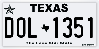 TX license plate DOL1351