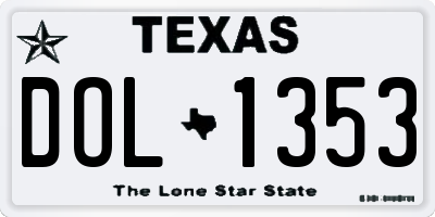TX license plate DOL1353