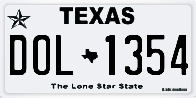 TX license plate DOL1354
