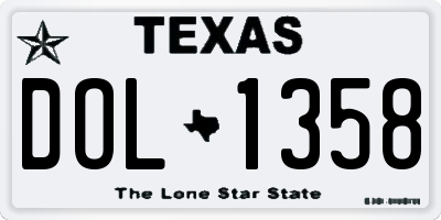 TX license plate DOL1358