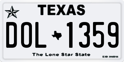 TX license plate DOL1359