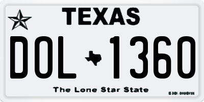 TX license plate DOL1360