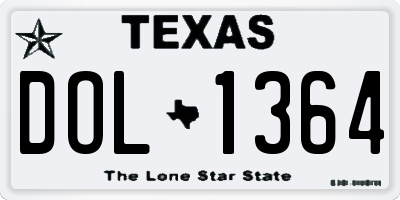 TX license plate DOL1364