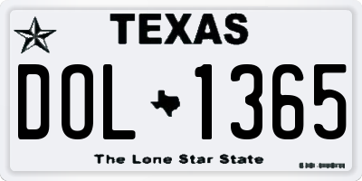 TX license plate DOL1365