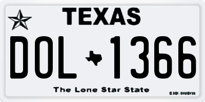 TX license plate DOL1366