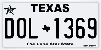 TX license plate DOL1369