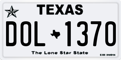 TX license plate DOL1370