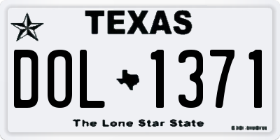 TX license plate DOL1371