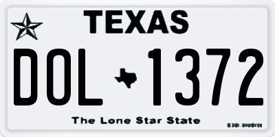TX license plate DOL1372