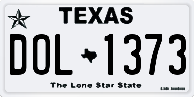 TX license plate DOL1373