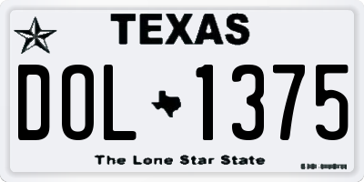 TX license plate DOL1375