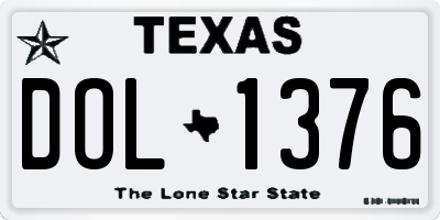 TX license plate DOL1376