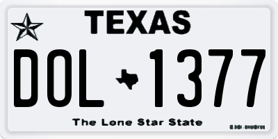 TX license plate DOL1377