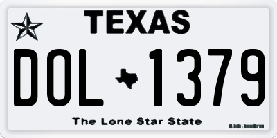 TX license plate DOL1379