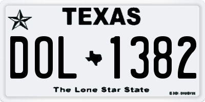 TX license plate DOL1382