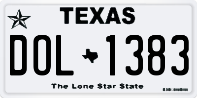 TX license plate DOL1383
