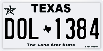 TX license plate DOL1384