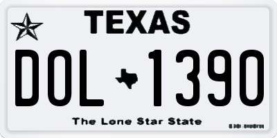 TX license plate DOL1390