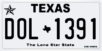 TX license plate DOL1391