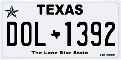 TX license plate DOL1392