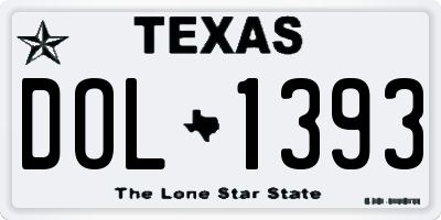 TX license plate DOL1393