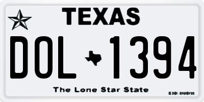 TX license plate DOL1394